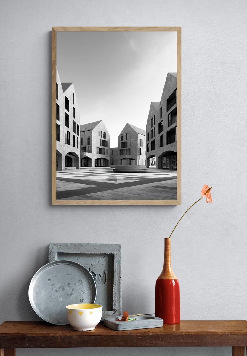Modern Courtyard Architecture Print. — room view 3