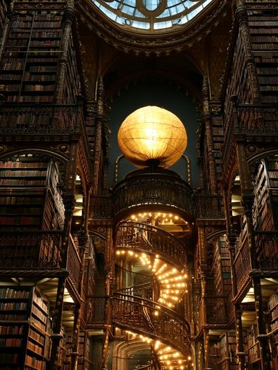 Grand Library Spiral Staircase Print.