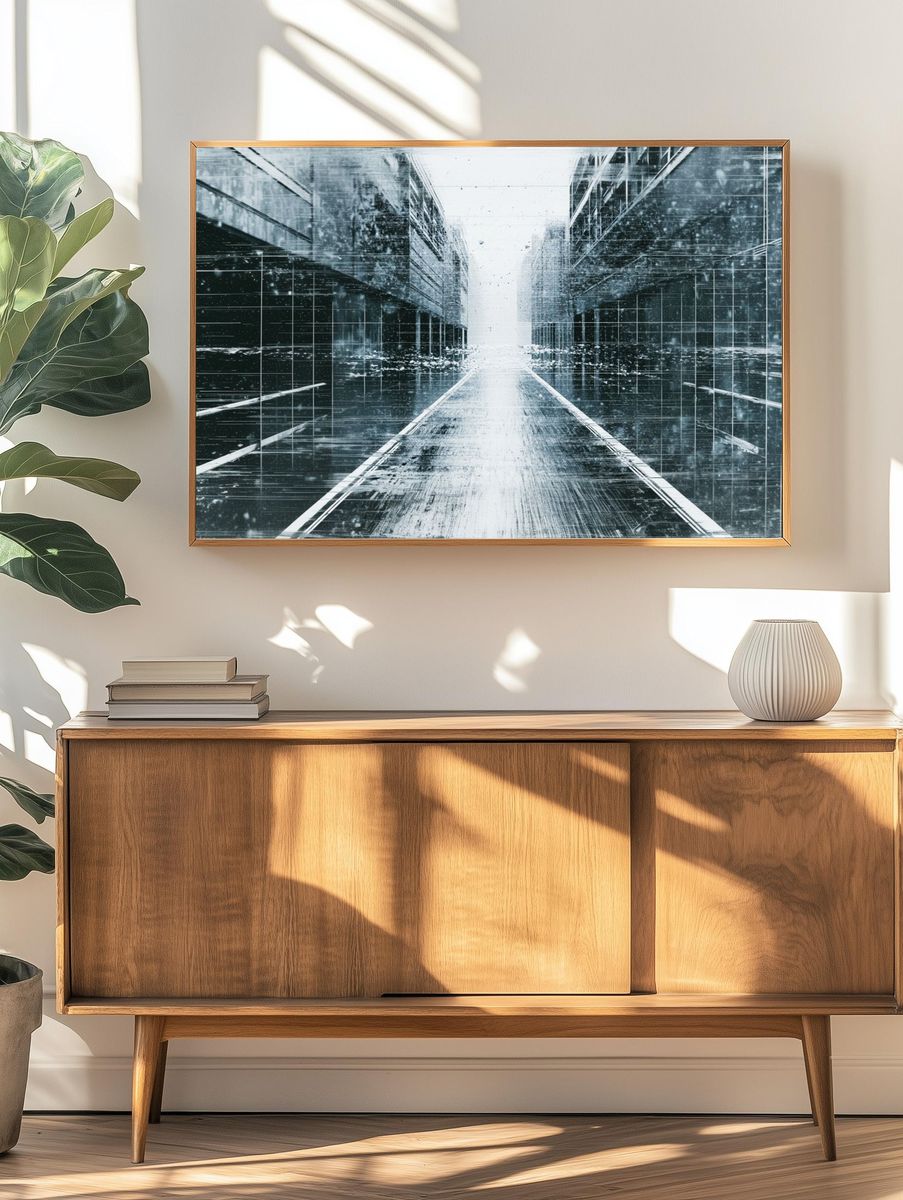Futuristic City Corridor Print. — room view 3