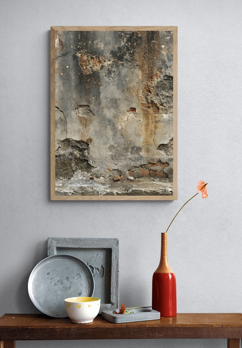 Weathered Concrete Wall Texture Print. — room view 3