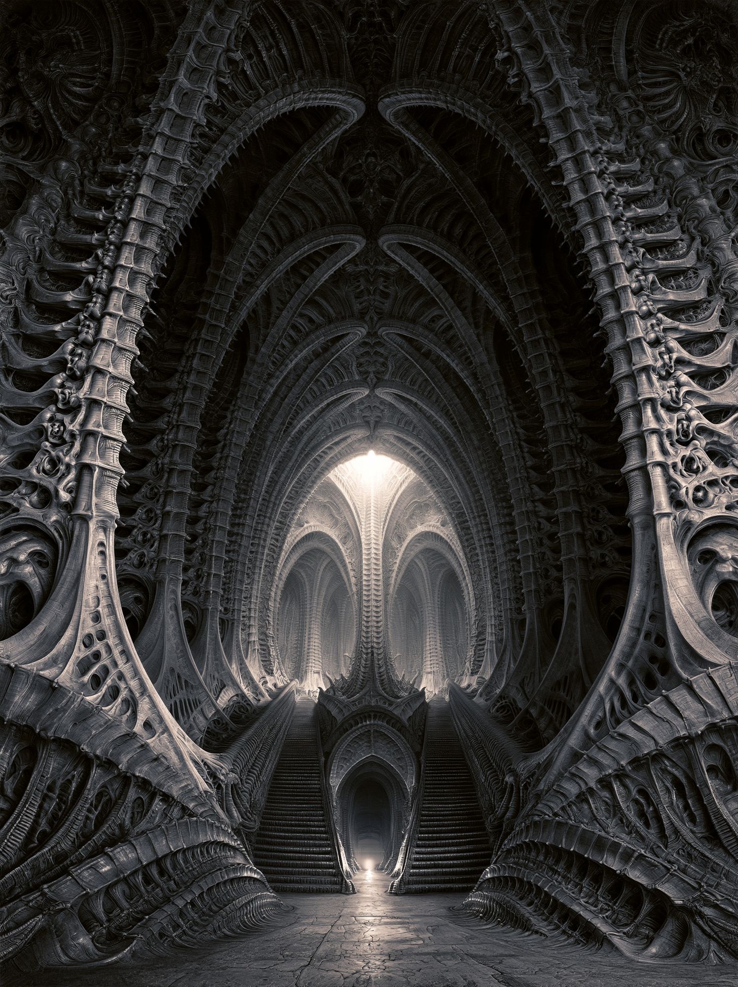 Gothic Cathedral Corridor Print. poster — architecture art