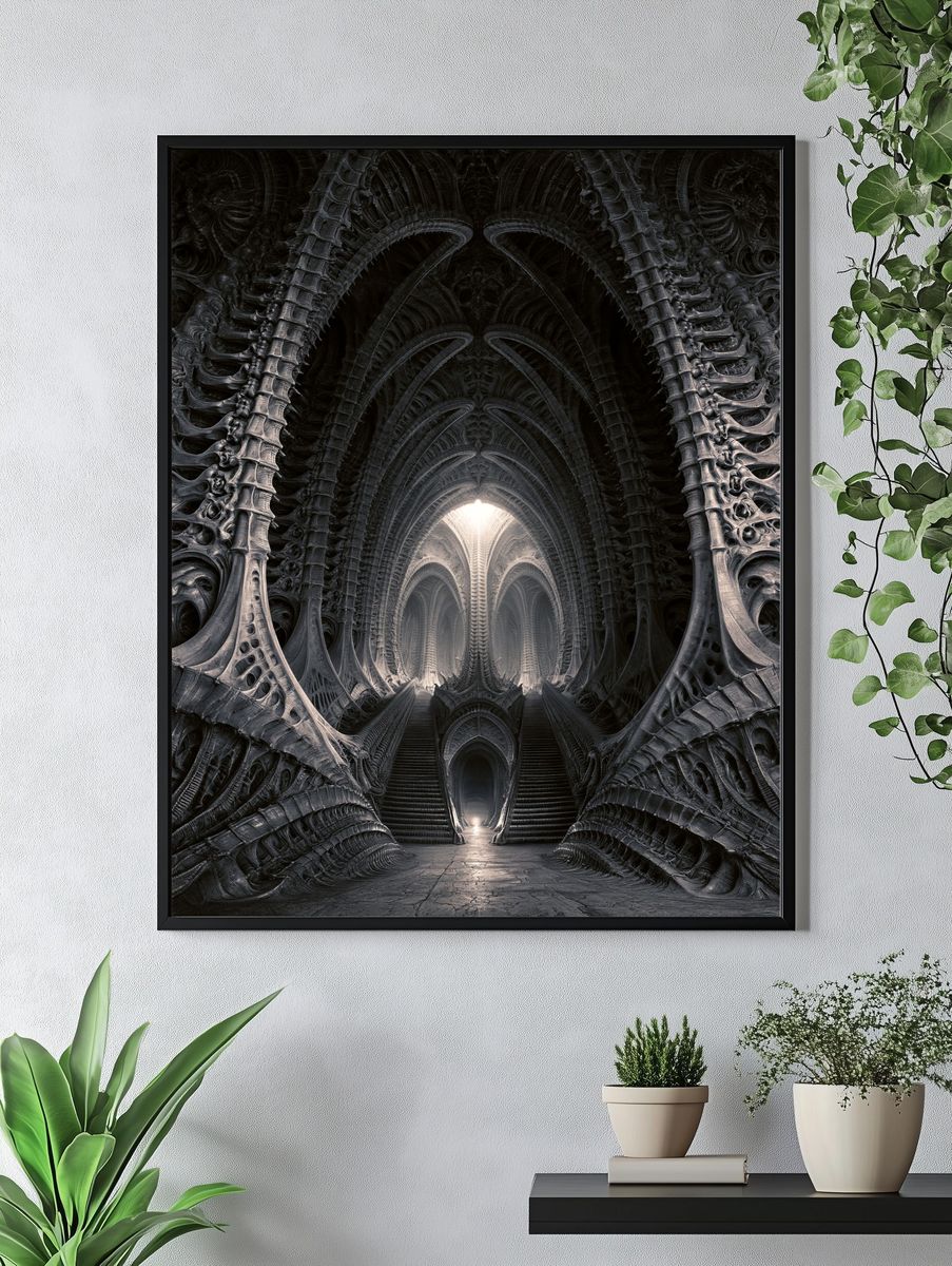 Gothic Cathedral Corridor Print. — room view 4