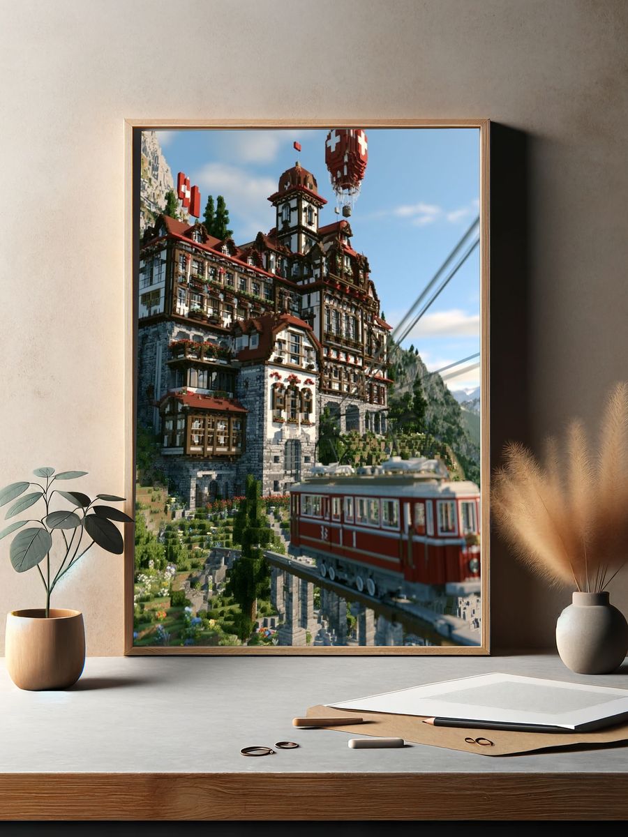 Alpine Mountain Tram Poster. — room view 2