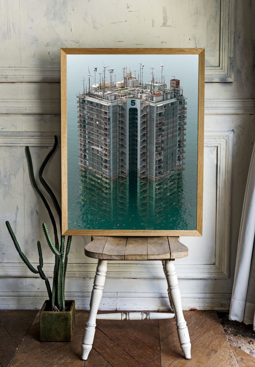 Ocean Tower Architecture Print. room preview