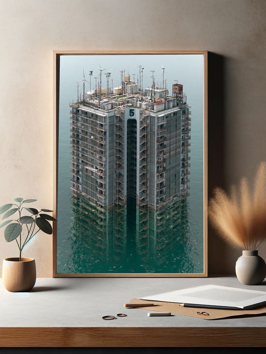 Ocean Tower Architecture Print. — room view 2