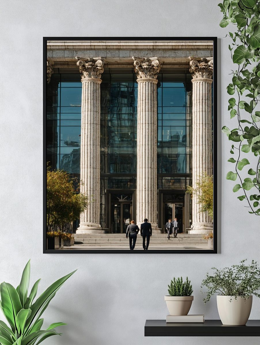 Neoclassical Facade Street Photography Poster. — room view 4