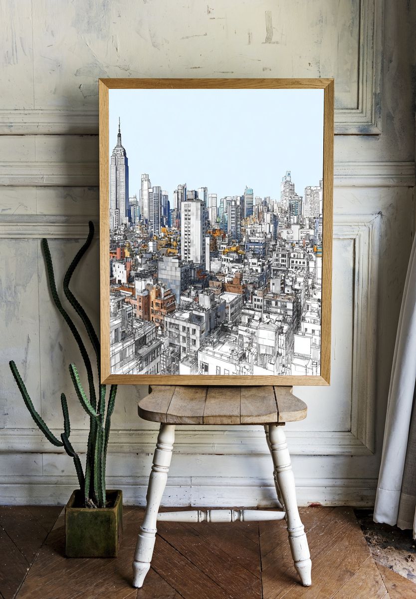 New York Skyline Sketch Poster. room preview
