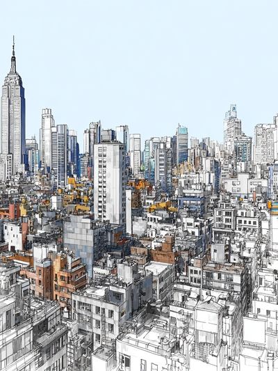 New York Skyline Sketch Poster.