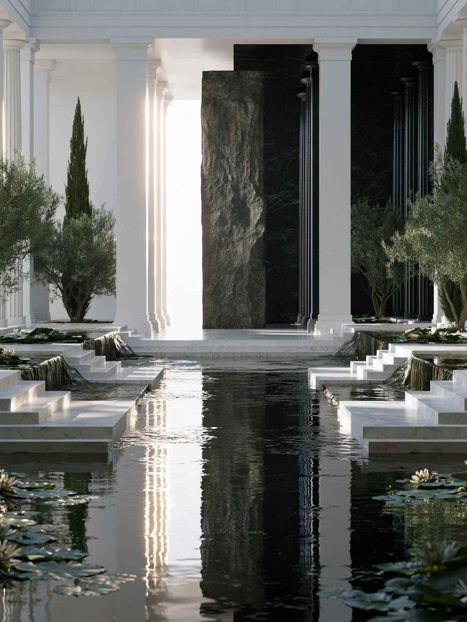 Neoclassical Garden Courtyard Print. poster detail