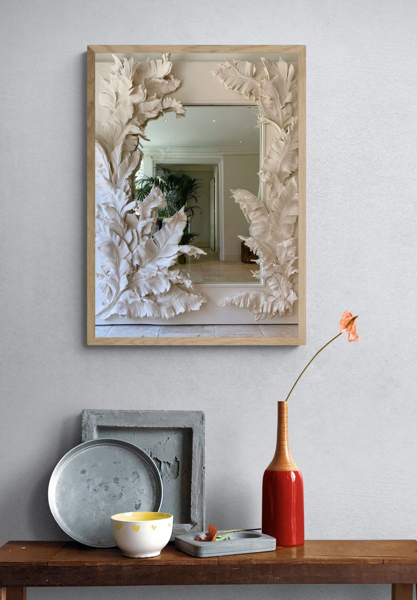 Feather Relief Mirror Poster. — room view 3