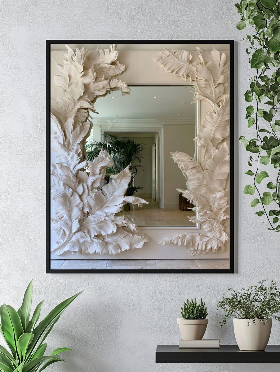 Feather Relief Mirror Poster. — room view 4
