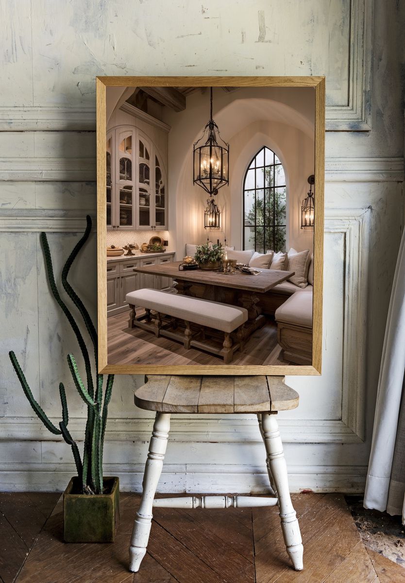 Tuscan Dining Room Interior Print. room preview