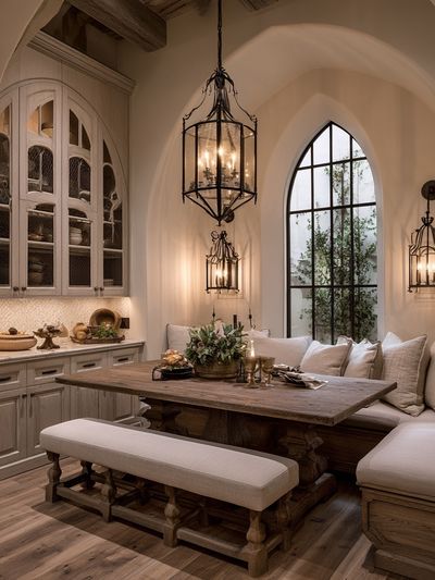 Tuscan Dining Room Interior Print.