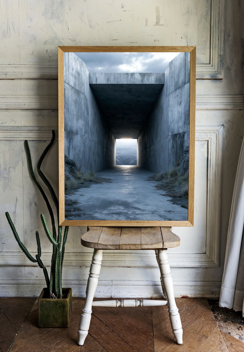 Concrete Passage — Architecture Print. room preview