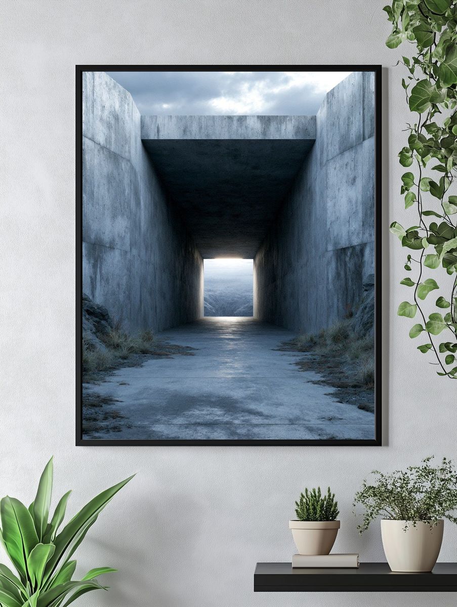 Concrete Passage — Architecture Print. — room view 4