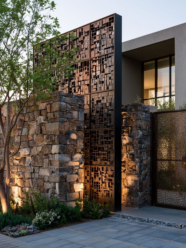 Modern Stone Facade Architecture Poster. poster — architecture art