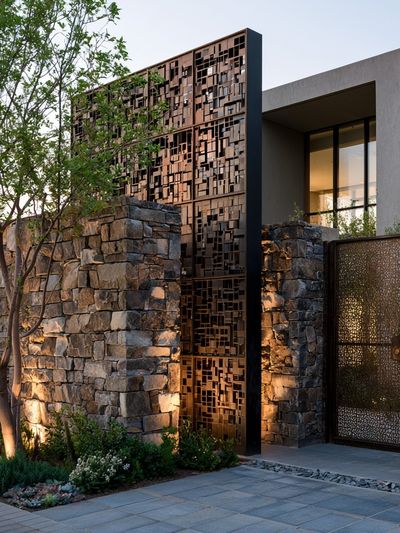 Modern Stone Facade Architecture Poster.