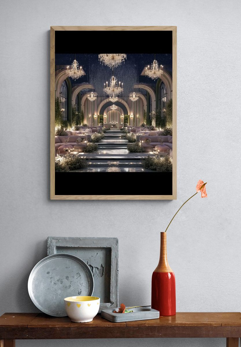 Glamorous Chandeliers Hallway Poster. — room view 3