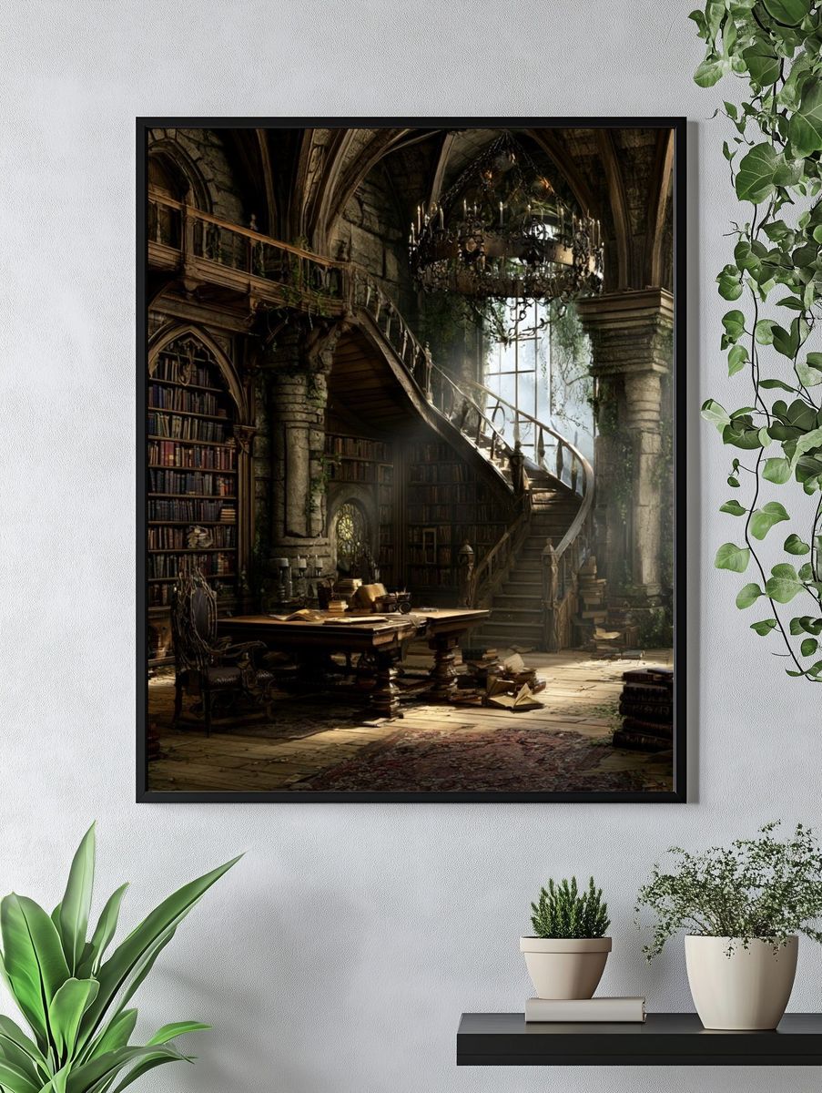 Enchanted Library Interior Print. — room view 4