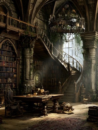 Enchanted Library Interior Print.