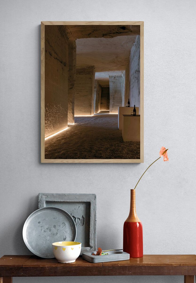 Stone Corridor Interior Photography Poster. — room view 3