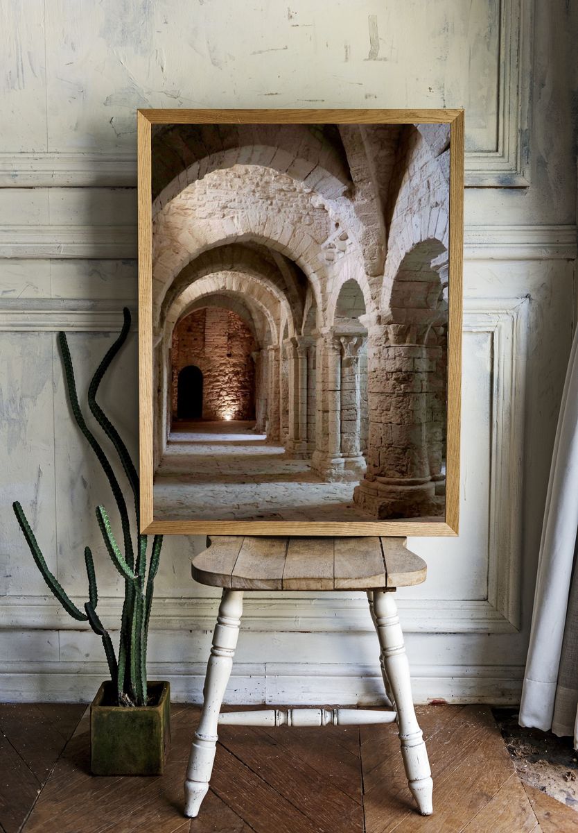 Romanesque Stone Archway Photography Poster. room preview