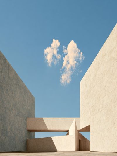 Minimalist Concrete Courtyard Poster.