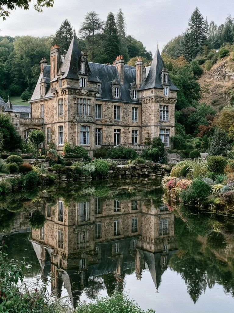 French Chateau Garden Poster. poster — architecture art