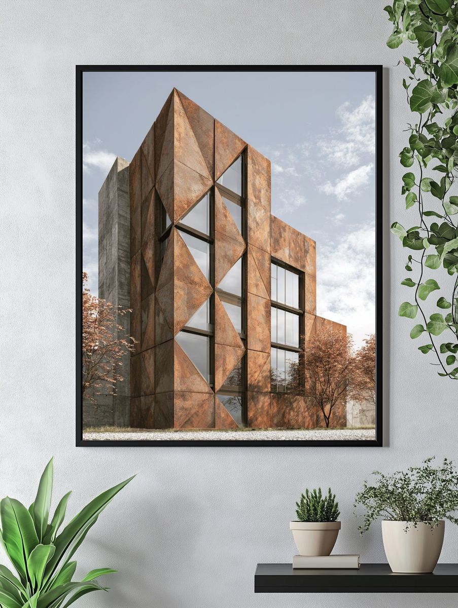 Rustic Modern Building Photography Poster. — room view 4