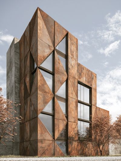 Rustic Modern Building Photography Poster.