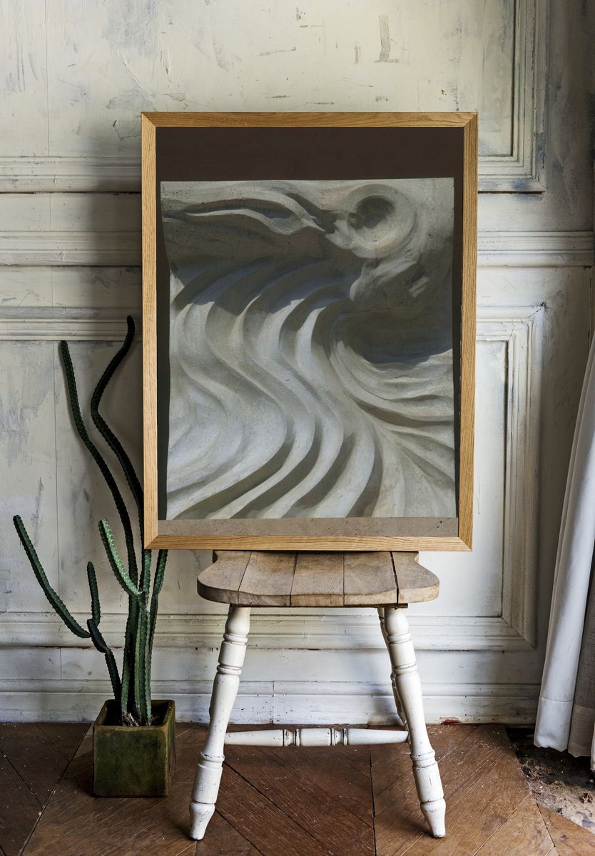 Stone Wave Relief Poster. room preview