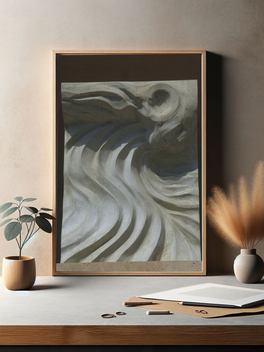 Stone Wave Relief Poster. — room view 2