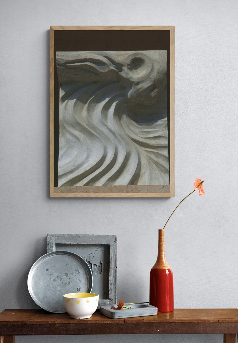 Stone Wave Relief Poster. — room view 3
