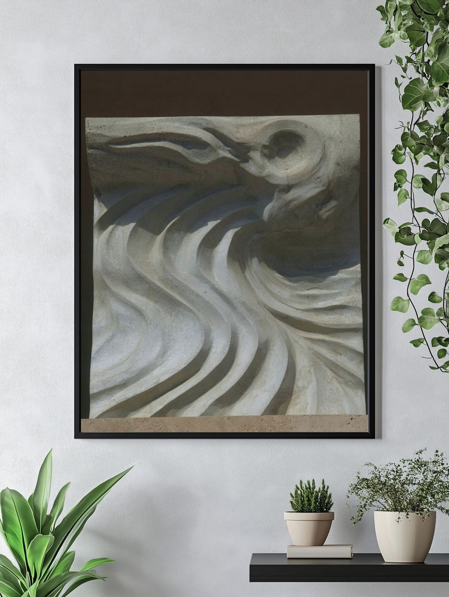 Stone Wave Relief Poster. — room view 4