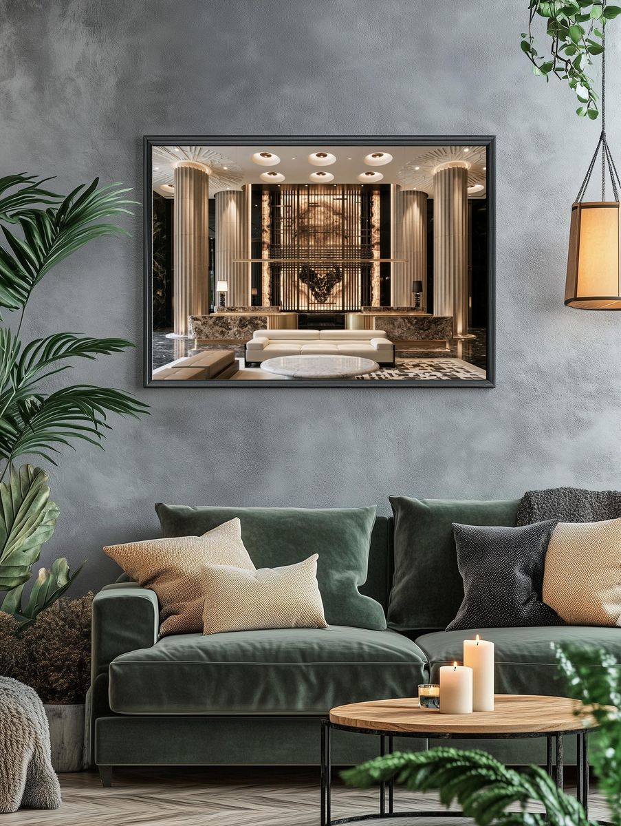 Luxury Lobby Interior Photography Poster. — room view 4