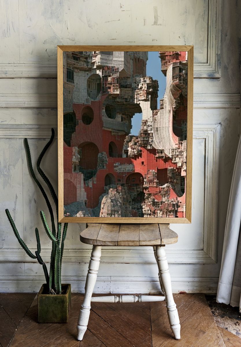 Abstract Canyon Architecture Poster. — room view 1