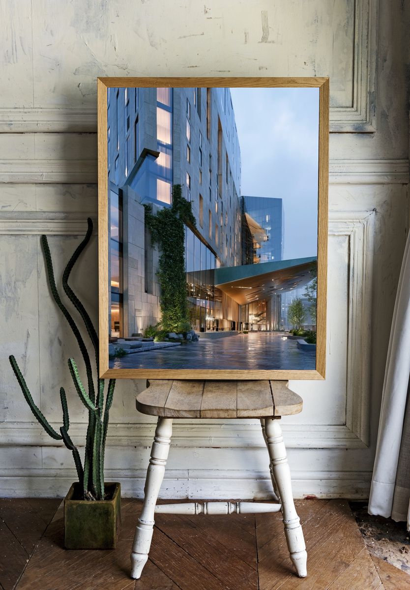 Modern Hotel Exterior Photography Poster. room preview