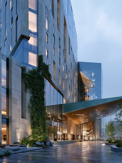 Modern Hotel Exterior Photography Poster.