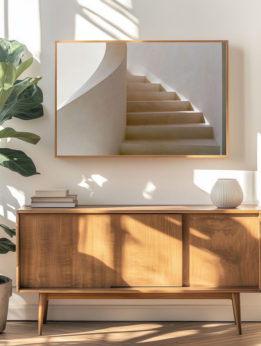 Minimalist Staircase Interior Print. — room view 3