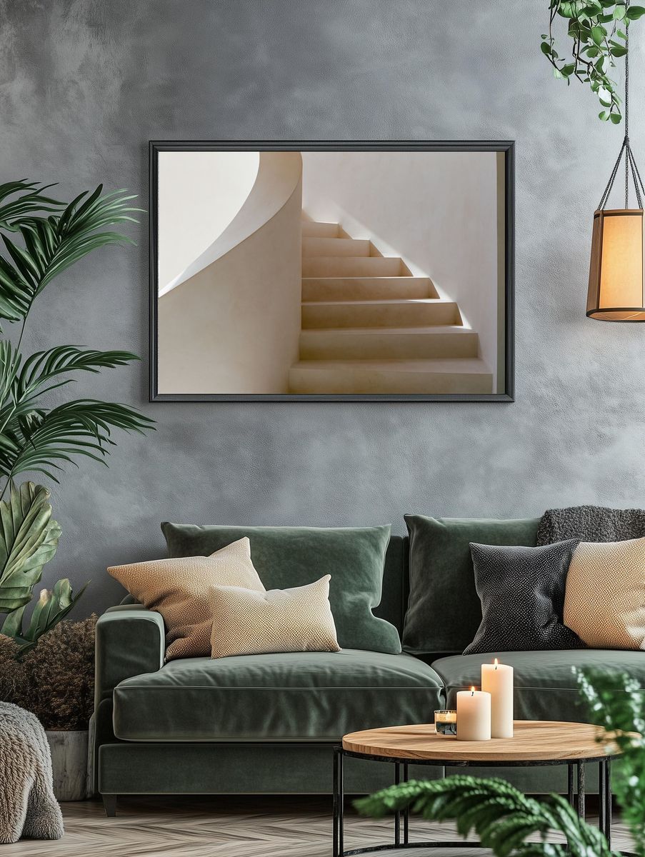 Minimalist Staircase Interior Print. — room view 4