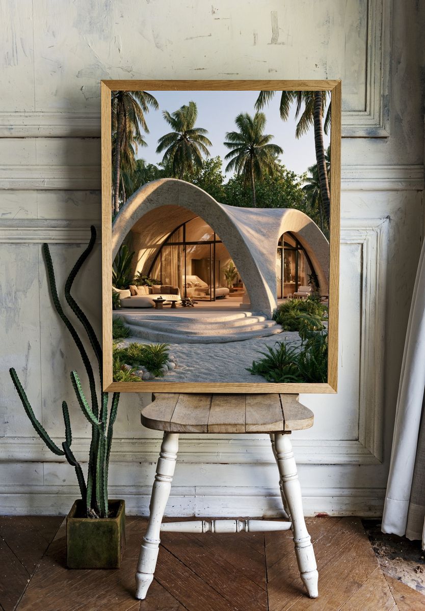 Tropical Arch Villa Photography Poster. room preview