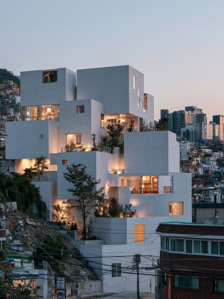Modern Hillside Architecture Poster. poster detail