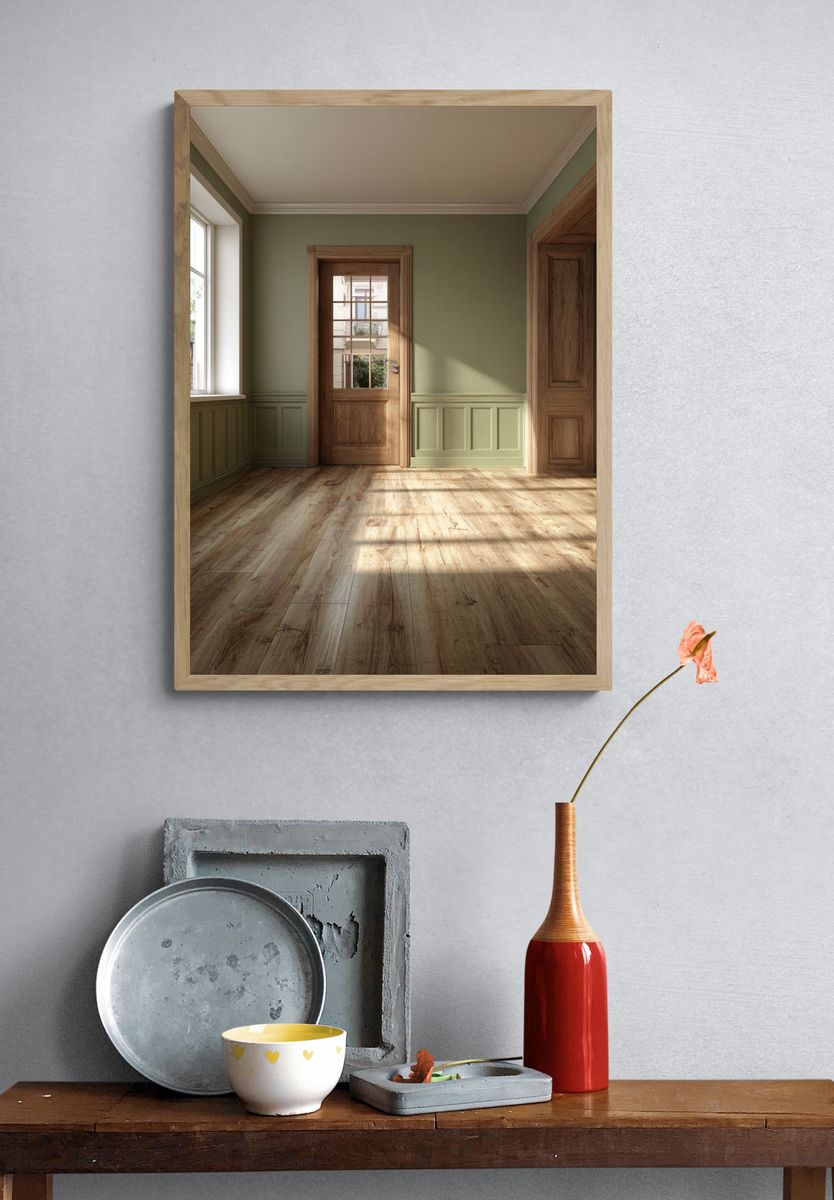 Sunlit Empty Room Interior Print. — room view 3