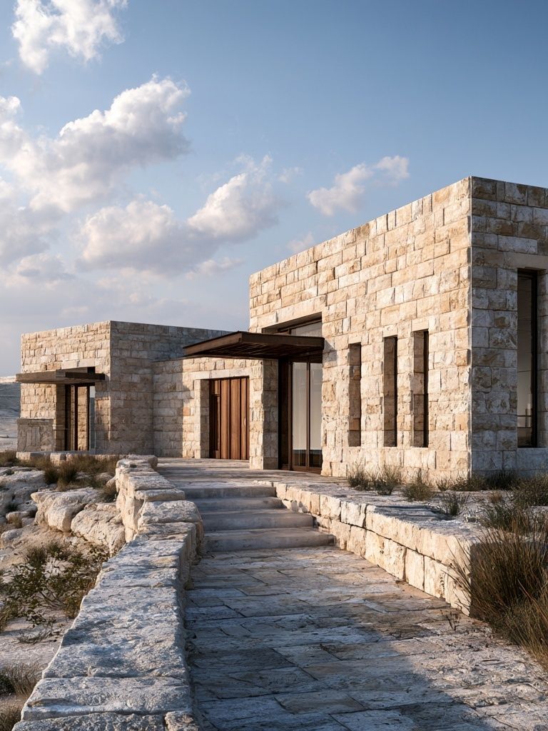 Desert Stone House Photography Poster. poster — architecture art