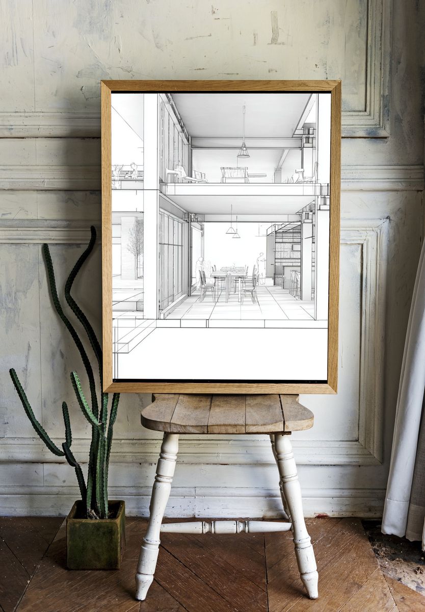 Modern Interior Sketch Poster. room preview