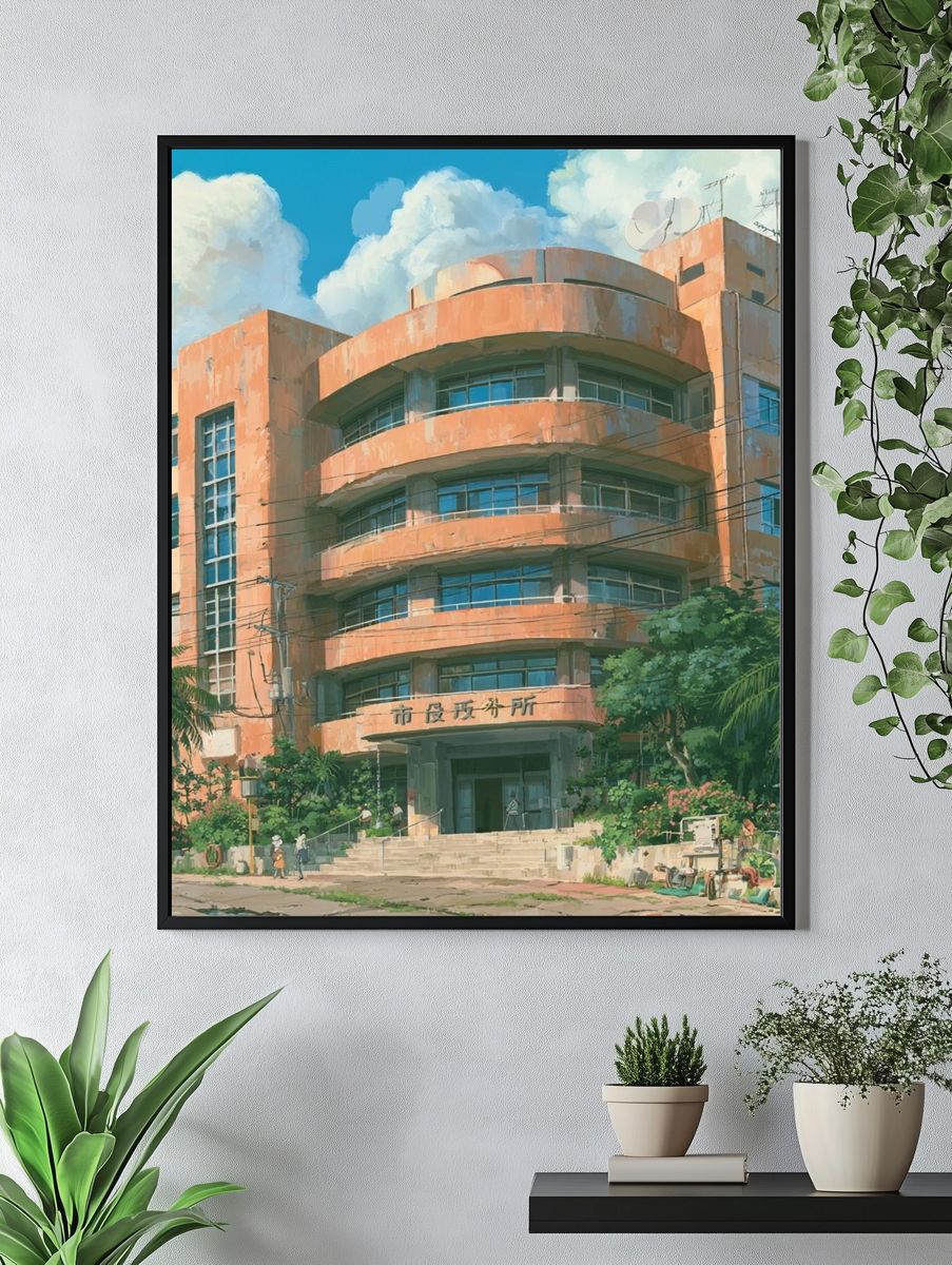 Art Deco Civic Building Poster. — room view 4
