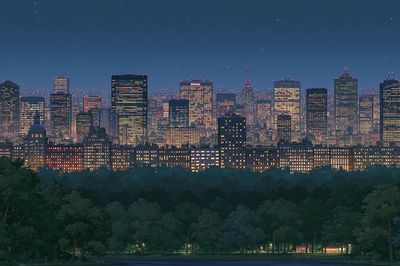 New York Skyline Nightscape Print. poster print