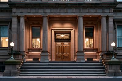 Grand Stone Facade Photography Poster.