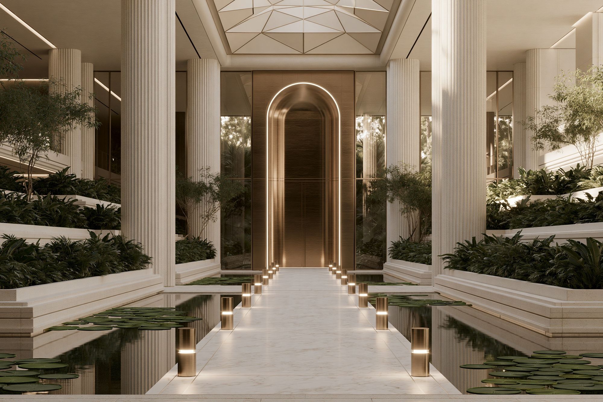 Luxury Atrium Interior Architecture Poster. poster — architecture art