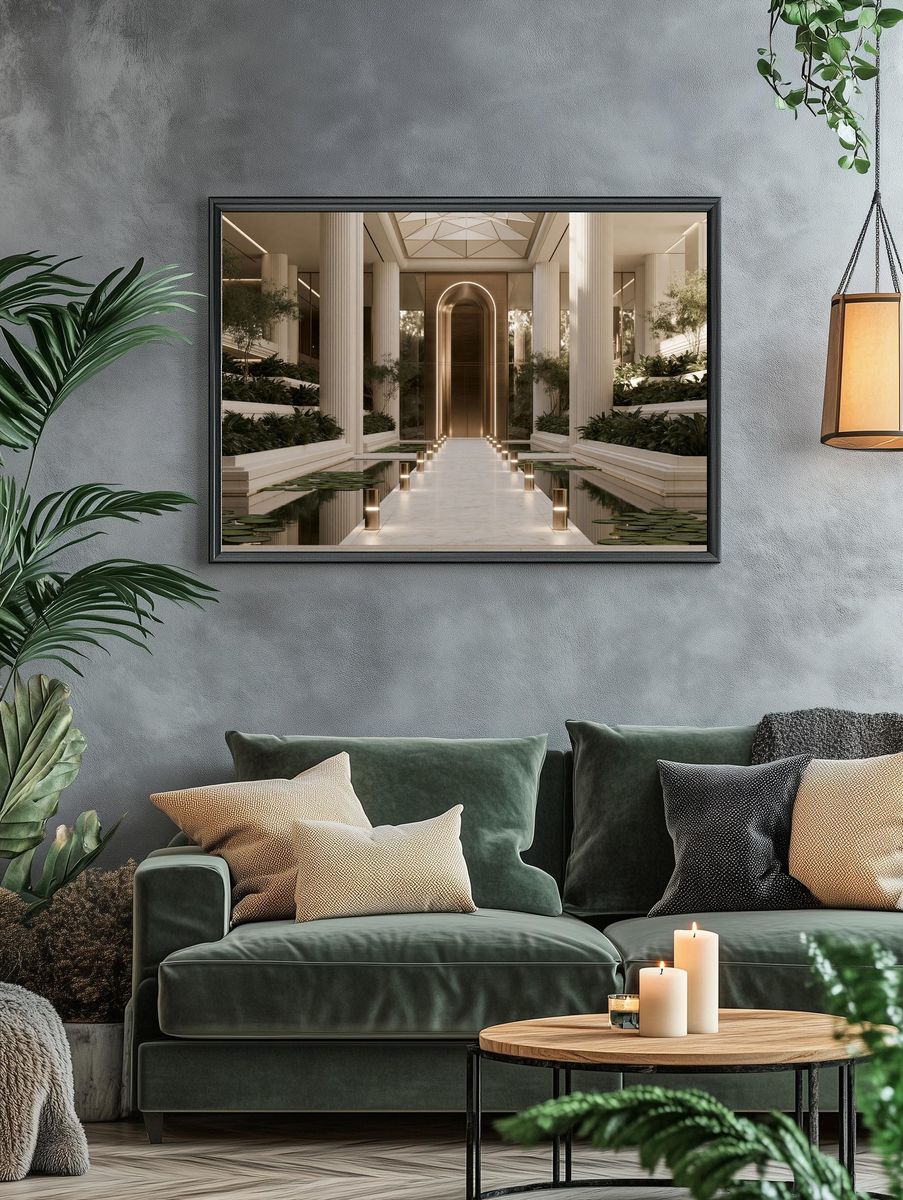 Luxury Atrium Interior Architecture Poster. — room view 4